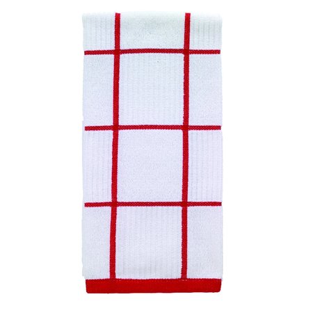 T-FAL Red Cotton Checked Parquet Kitchen Towel 10148